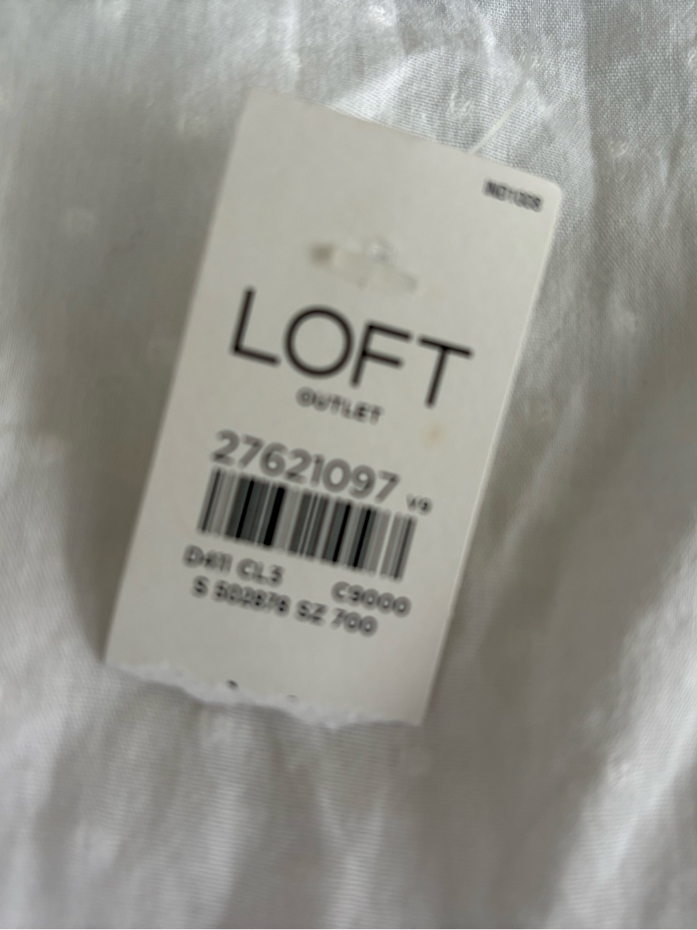 NWT LOFT White Eyelash Eyelet Cotton Peplum Blouse Crochet Trim M - Picture 7 of 8